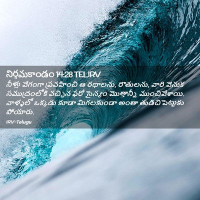 Picture 02 - నిర్గమకాండం 14:28 TELIRV - నీళ్లు వేగంగా - Bible Verse Picture