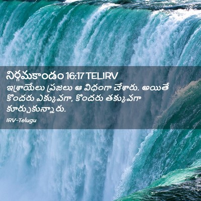 Picture 02 - నిర్గమకాండం 16:17 TELIRV - ఇశ్రాయేలు ప్రజలు - Bible Verse Picture