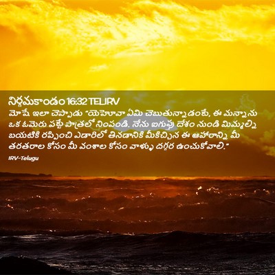 Picture 02 - నిర్గమకాండం 16:32 TELIRV - మోషే ఇలా చెప్పాడు - Bible Verse Picture