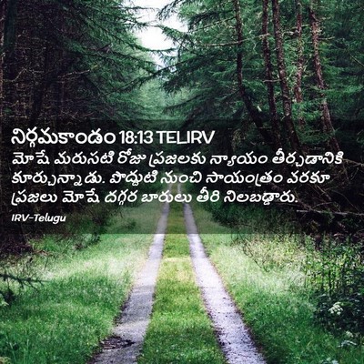Picture 02 - నిర్గమకాండం 18:13 TELIRV - మోషే మరుసటి రోజు - Bible Verse Picture