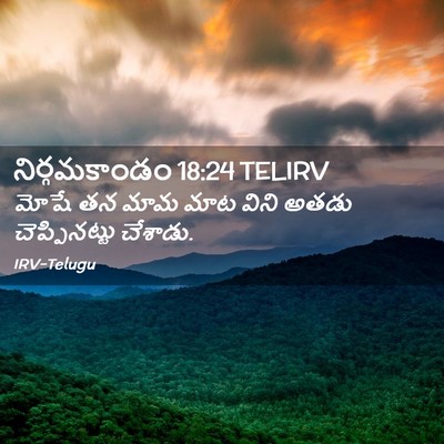 Picture 02 - నిర్గమకాండం 18:24 TELIRV - మోషే తన మామ మాట - Bible Verse Picture