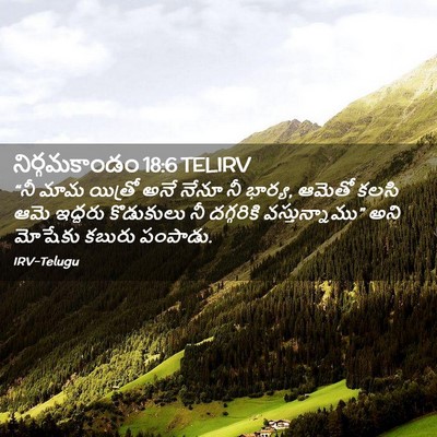 Picture 02 - నిర్గమకాండం 18:6 TELIRV - “నీ మామ యిత్రో అనే - Bible Verse Picture