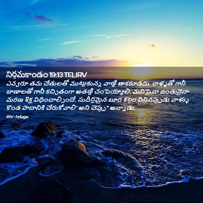 Picture 02 - నిర్గమకాండం 19:13 TELIRV - ఎవ్వరూ తమ చేతులతో - Bible Verse Picture