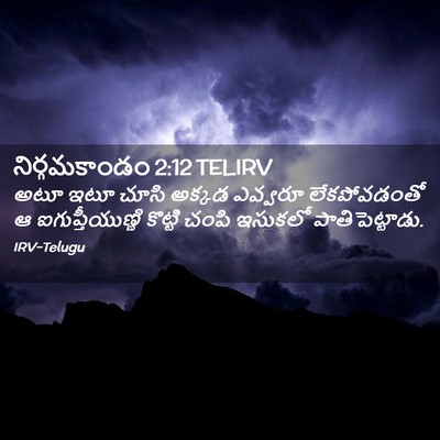Picture 02 - నిర్గమకాండం 2:12 TELIRV - అటూ ఇటూ చూసి అక్కడ - Bible Verse Picture