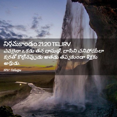 Picture 02 - నిర్గమకాండం 21:20 TELIRV - ఎవరైనా ఒకడు తన - Bible Verse Picture