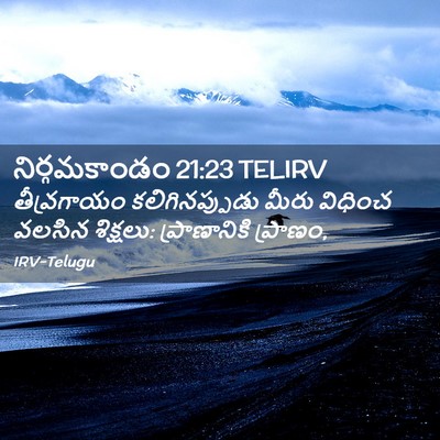 Picture 02 - నిర్గమకాండం 21:23 TELIRV - తీవ్రగాయం - Bible Verse Picture