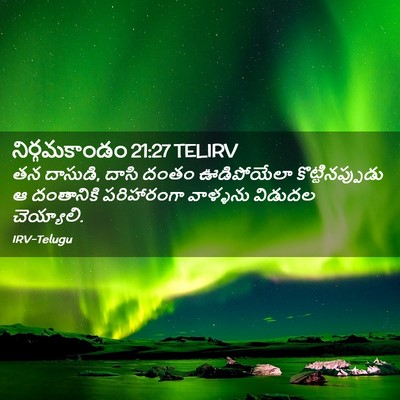 Picture 02 - నిర్గమకాండం 21:27 TELIRV - తన దాసుడి, దాసి - Bible Verse Picture