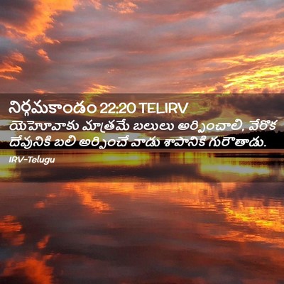 Picture 02 - నిర్గమకాండం 22:20 TELIRV - యెహోవాకు మాత్రమే - Bible Verse Picture