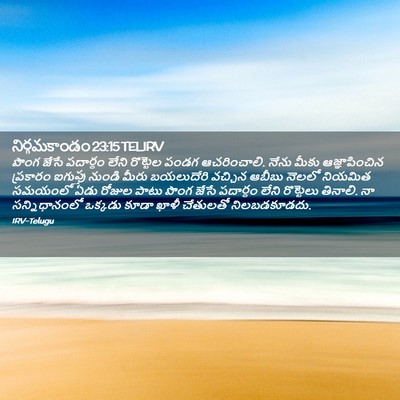 Picture 02 - నిర్గమకాండం 23:15 TELIRV - పొంగ జేసే పదార్థం - Bible Verse Picture