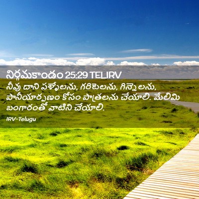 Picture 02 - నిర్గమకాండం 25:29 TELIRV - నీవు దాని - Bible Verse Picture