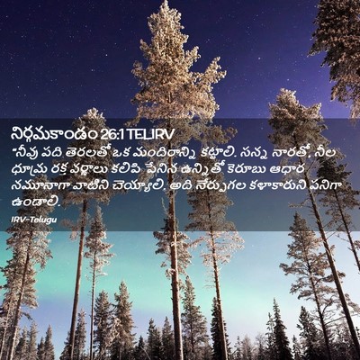 Picture 02 - నిర్గమకాండం 26:1 TELIRV - “నీవు పది తెరలతో - Bible Verse Picture