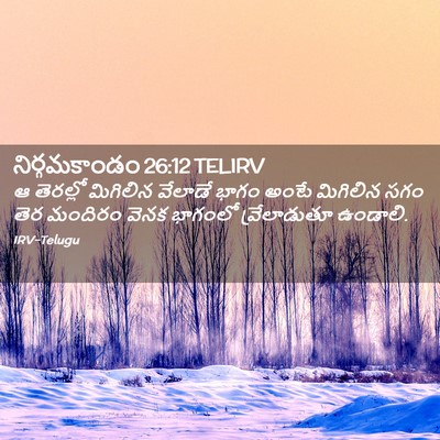 Picture 02 - నిర్గమకాండం 26:12 TELIRV - ఆ తెరల్లో మిగిలిన - Bible Verse Picture