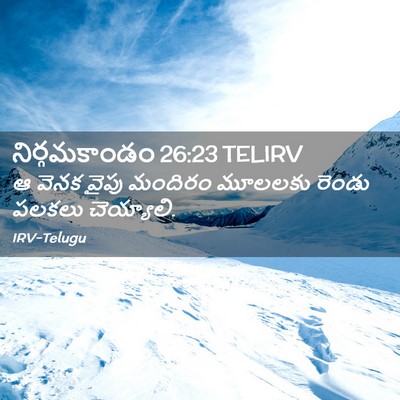 Picture 02 - నిర్గమకాండం 26:23 TELIRV - ఆ వెనక వైపు మందిరం - Bible Verse Picture