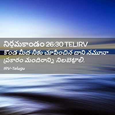 Picture 02 - నిర్గమకాండం 26:30 TELIRV - కొండ మీద నీకు - Bible Verse Picture