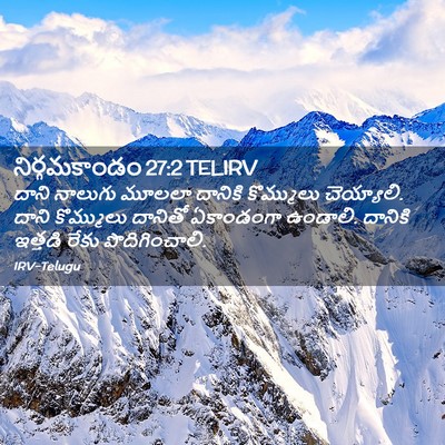 Picture 02 - నిర్గమకాండం 27:2 TELIRV - దాని నాలుగు మూలలా - Bible Verse Picture
