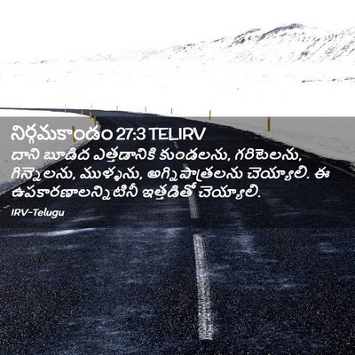 Picture 02 - నిర్గమకాండం 27:3 TELIRV - దాని బూడిద - Bible Verse Picture