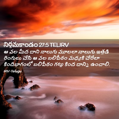 Picture 02 - నిర్గమకాండం 27:5 TELIRV - ఆ వల మీద దాని - Bible Verse Picture