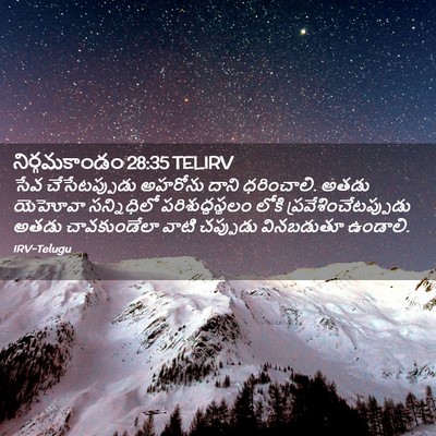 Picture 02 - నిర్గమకాండం 28:35 TELIRV - సేవ చేసేటప్పుడు - Bible Verse Picture