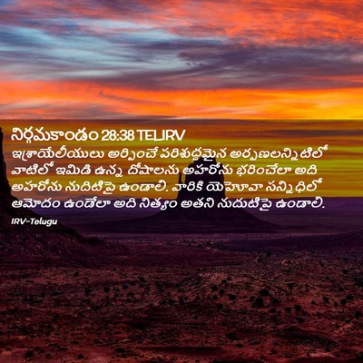 Picture 02 - నిర్గమకాండం 28:38 TELIRV - ఇశ్రాయేలీయులు - Bible Verse Picture