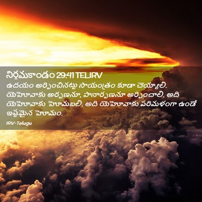 Picture 02 - నిర్గమకాండం 29:41 TELIRV - ఉదయం - Bible Verse Picture
