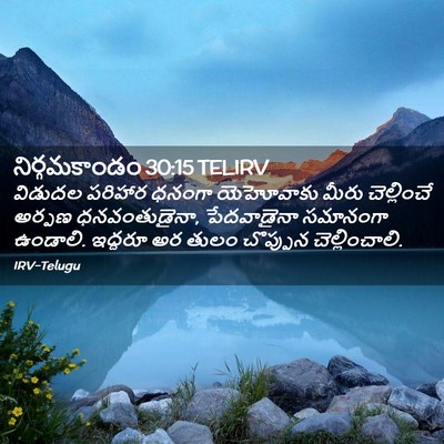 Picture 02 - నిర్గమకాండం 30:15 TELIRV - విడుదల పరిహార - Bible Verse Picture