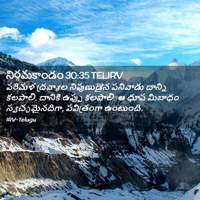 Picture 02 - నిర్గమకాండం 30:35 TELIRV - పరిమళ ద్రవ్యాల - Bible Verse Picture