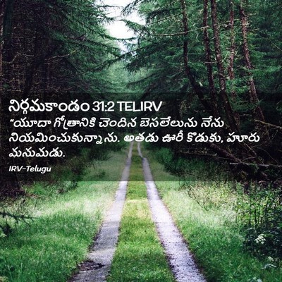 Picture 02 - నిర్గమకాండం 31:2 TELIRV - “యూదా గోత్రానికి - Bible Verse Picture