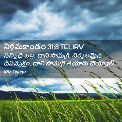Picture 02 - నిర్గమకాండం 31:8 TELIRV - సన్నిధి బల్ల, దాని - Bible Verse Picture