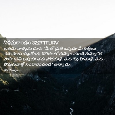 Picture 02 - నిర్గమకాండం 32:27 TELIRV - అతడు వాళ్ళను చూసి - Bible Verse Picture