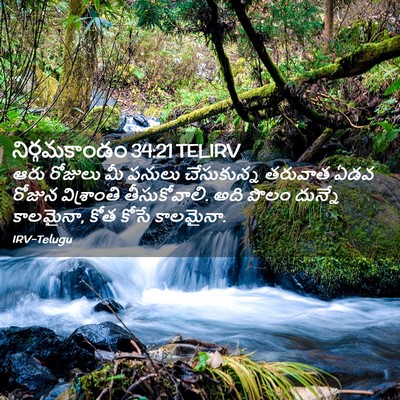 Picture 02 - నిర్గమకాండం 34:21 TELIRV - ఆరు రోజులు మీ - Bible Verse Picture