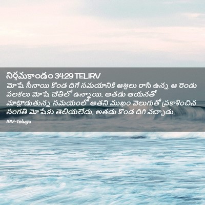 Picture 02 - నిర్గమకాండం 34:29 TELIRV - మోషే సీనాయి కొండ - Bible Verse Picture