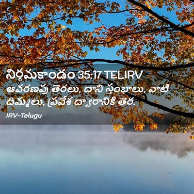 Picture 02 - నిర్గమకాండం 35:17 TELIRV - ఆవరణపు తెరలు, దాని - Bible Verse Picture