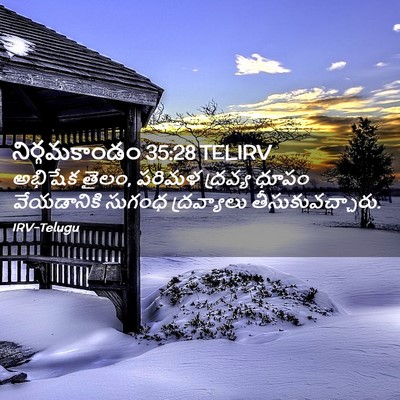 Picture 02 - నిర్గమకాండం 35:28 TELIRV - అభిషేక తైలం, పరిమళ - Bible Verse Picture