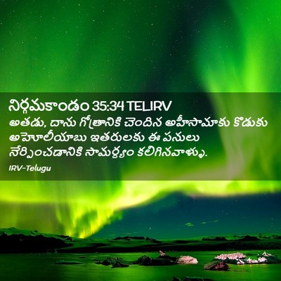 Picture 02 - నిర్గమకాండం 35:34 TELIRV - అతడు, దాను - Bible Verse Picture