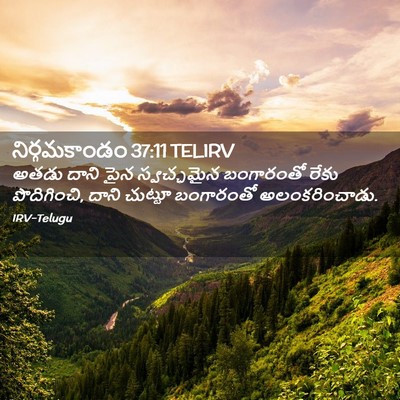 Picture 02 - నిర్గమకాండం 37:11 TELIRV - అతడు దాని పైన - Bible Verse Picture