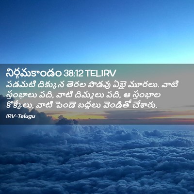 Picture 02 - నిర్గమకాండం 38:12 TELIRV - పడమటి దిక్కున - Bible Verse Picture