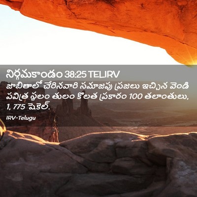 Picture 02 - నిర్గమకాండం 38:25 TELIRV - జాబితాలో - Bible Verse Picture