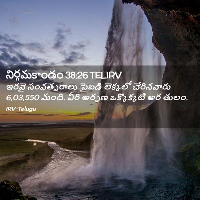Picture 02 - నిర్గమకాండం 38:26 TELIRV - ఇరవై సంవత్సరాలు - Bible Verse Picture