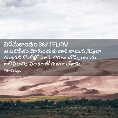 Picture 02 - నిర్గమకాండం 38:7 TELIRV - ఆ బలిపీఠం - Bible Verse Picture