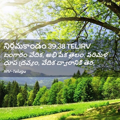 Picture 02 - నిర్గమకాండం 39:38 TELIRV - బంగారం వేదిక, - Bible Verse Picture