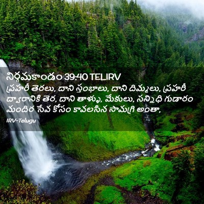 Picture 02 - నిర్గమకాండం 39:40 TELIRV - ప్రహరీ తెరలు, దాని - Bible Verse Picture