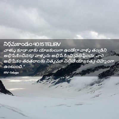 Picture 02 - నిర్గమకాండం 40:15 TELIRV - వాళ్ళు కూడా నాకు - Bible Verse Picture