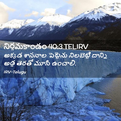 Picture 02 - నిర్గమకాండం 40:3 TELIRV - అక్కడ శాసనాల - Bible Verse Picture