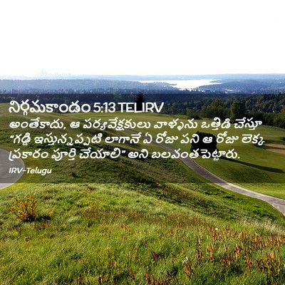 Picture 02 - నిర్గమకాండం 5:13 TELIRV - అంతేకాదు, ఆ - Bible Verse Picture
