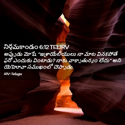 Picture 02 - నిర్గమకాండం 6:12 TELIRV - అప్పుడు మోషే - Bible Verse Picture