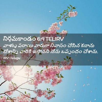 Picture 02 - నిర్గమకాండం 6:4 TELIRV - వాళ్ళు పరాయి - Bible Verse Picture