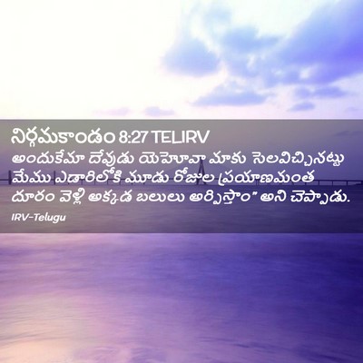 Picture 02 - నిర్గమకాండం 8:27 TELIRV - అందుకేమా దేవుడు - Bible Verse Picture