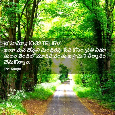 Picture 02 - నెహెమ్యా 10:32 TELIRV - ఇంకా మన దేవుని - Bible Verse Picture