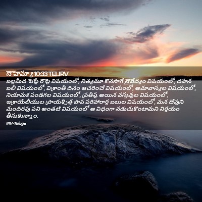 Picture 02 - నెహెమ్యా 10:33 TELIRV - బల్లమీద పెట్టే - Bible Verse Picture