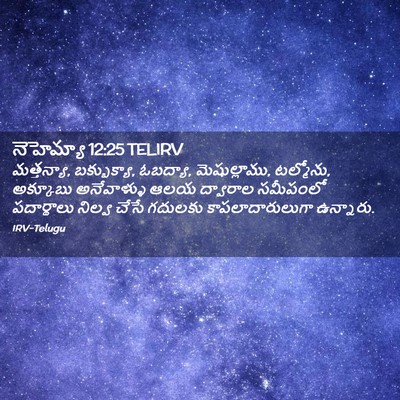 Picture 02 - నెహెమ్యా 12:25 TELIRV - మత్తన్యా, - Bible Verse Picture